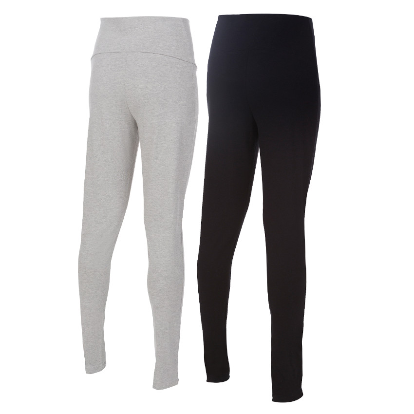 Pack de 2 leggings de punto con banda alta 