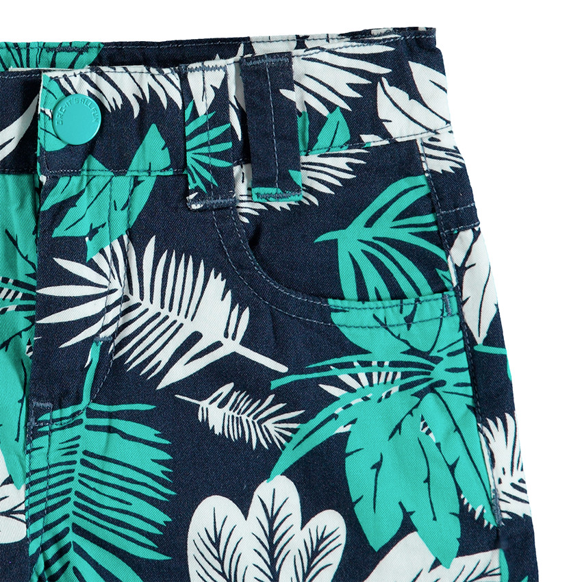 Bermudas de algodón con estampado vegetal all-over 