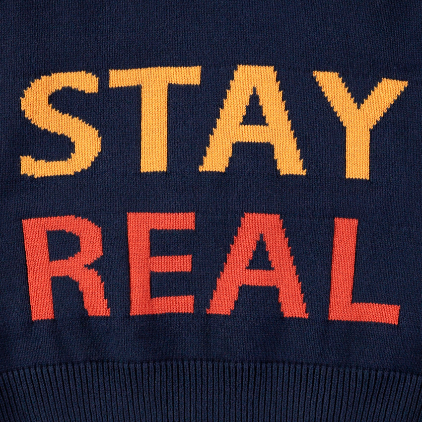 Júnior - Jersey de punto con inscripciones de jacquard y cuello con cremallera 