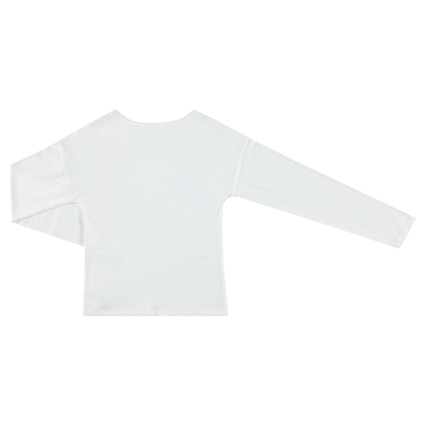 Camiseta de manga larga a rayas en jacquard con estampado brillante 