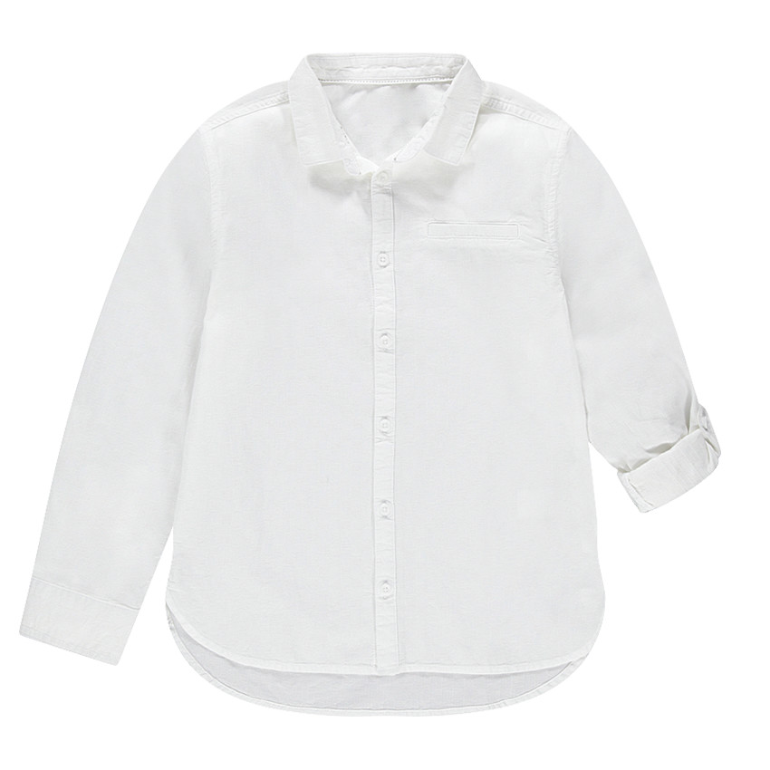 Júnior - Camisa de manga larga blanca de algodón  Additional Júnior - Camisa de manga larga blanca de algodón