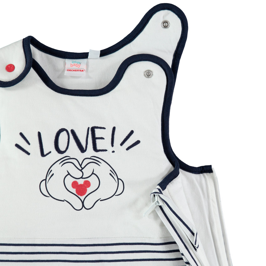 Turbulette sans manches rayée en coton bio motif Mickey Disney 