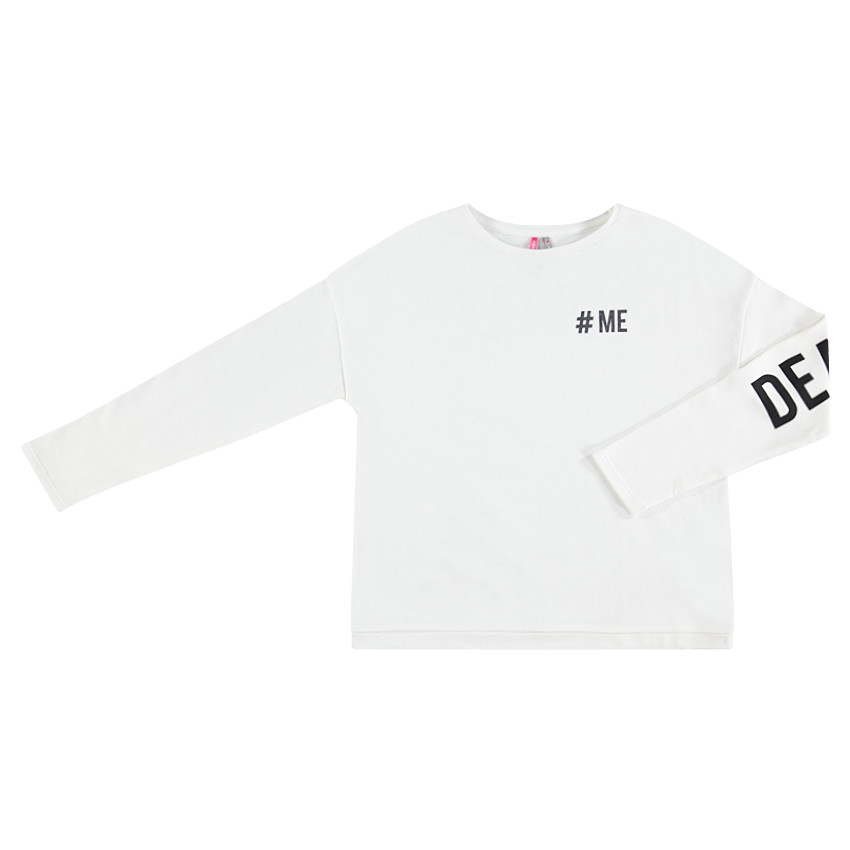 Camiseta de manga larga de punto con mensajes estampados 
