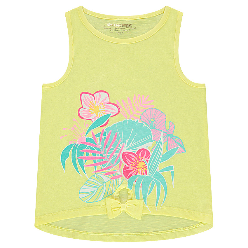 Camiseta sin mangas de punto slub con estampado vegetal por delante  Additional Camiseta sin mangas de punto slub con estampado vegetal por delante
