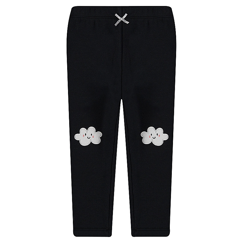 Leggings de punto con lazo brillante cosido y nubes estampadas  Additional Leggings de punto con lazo brillante cosido y nubes estampadas
