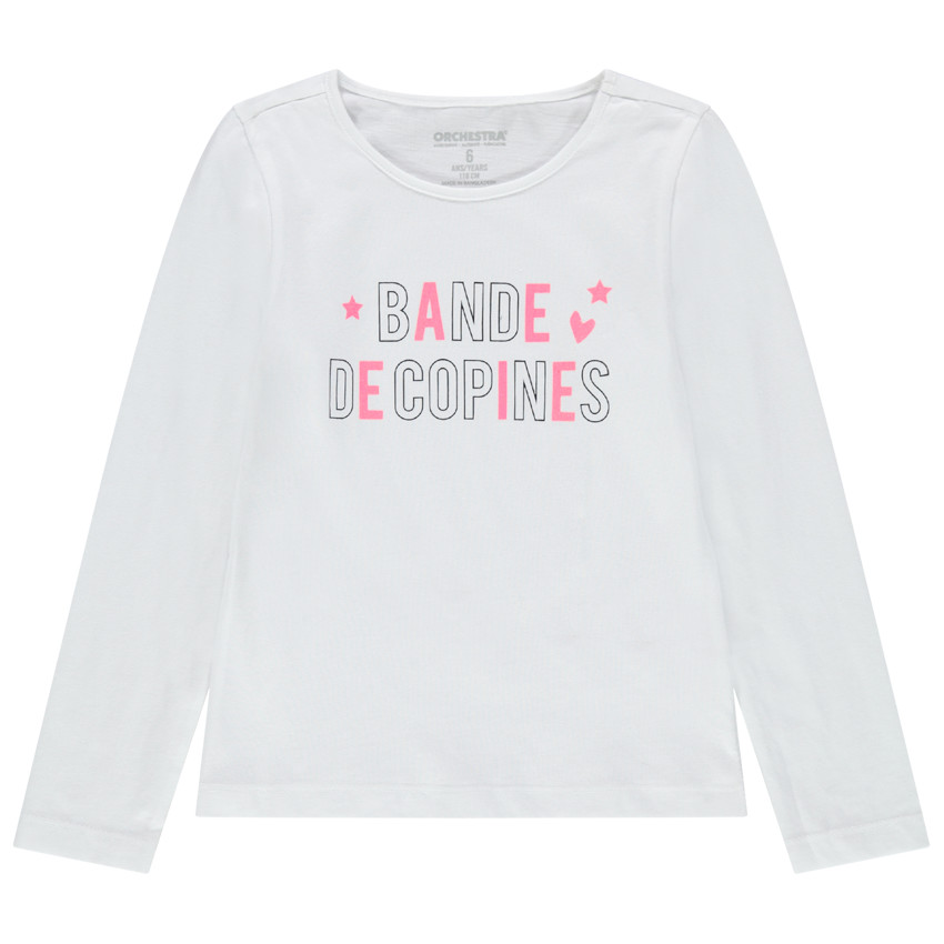Camiseta de manga larga de algodón bio con mensaje  