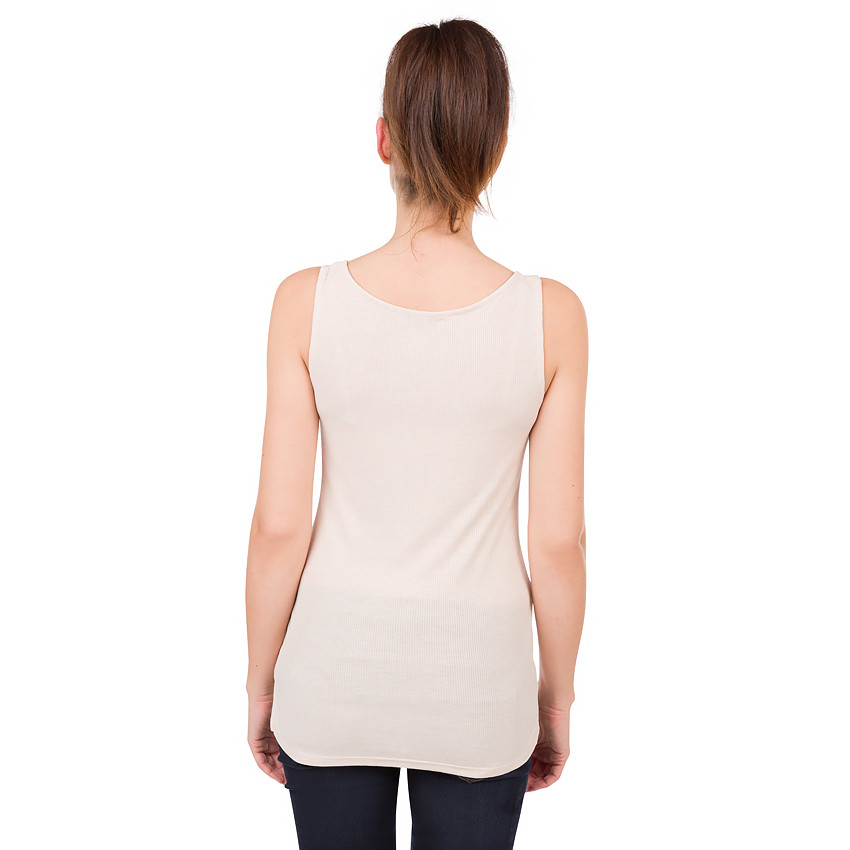 Camiseta acanalada sin mangas de premamá de color liso 