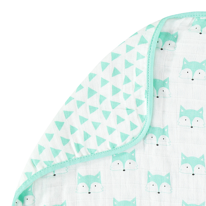 Manta de gasa con estampado de zorros 100 x 100 cm 