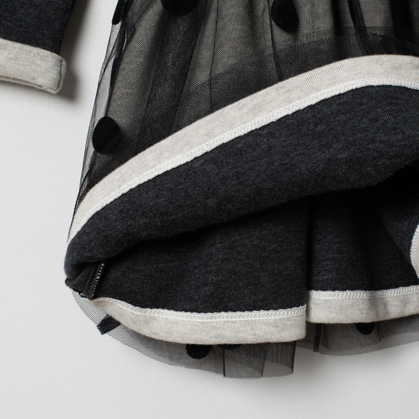 Robe de fêtes effet 2 en 1 bi-matière pour enfant fille 