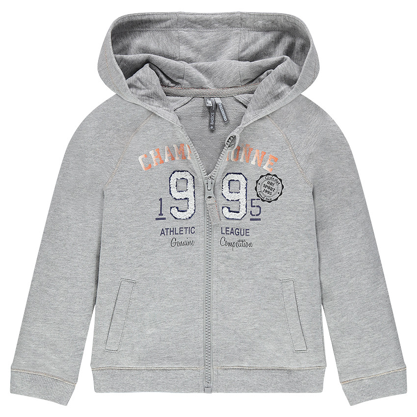 Chaqueta de felpa con cremallera y capucha 