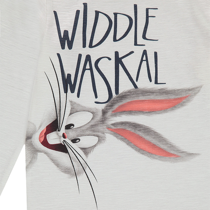 Camiseta de manga larga de punto slub con estampado de ©Warner/Looney Tunes Bugs Bunny 