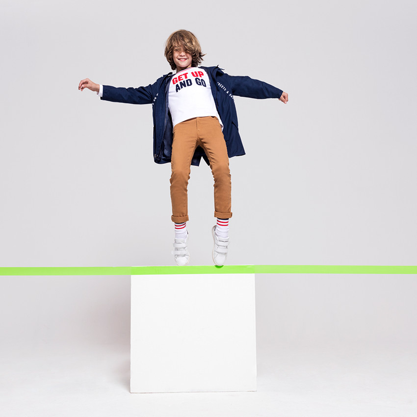 Júnior - Camiseta de manga larga de punto con inscripción de rizo 