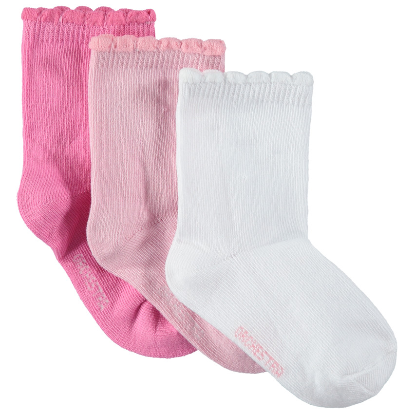 Juego de 3 pares de calcetines lisos con canalé de fantasía  Additional Juego de 3 pares de calcetines lisos con canalé de fantasía