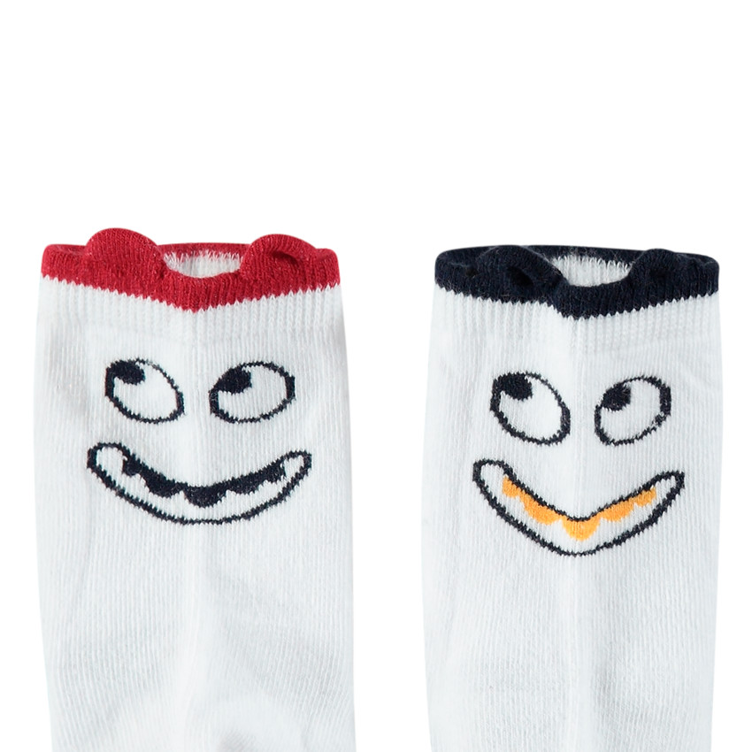 Juego de 2 pares de calcetines altos con personaje de jacquard y acanalado de fantasía 