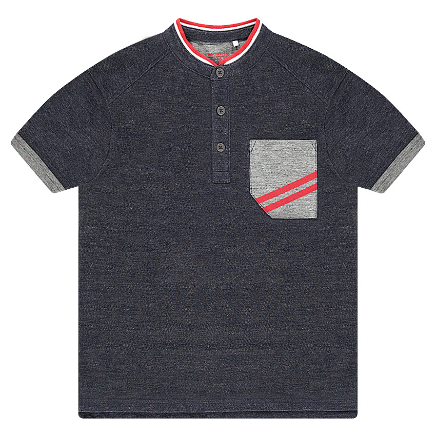 Polo de jersey de fantasía con detalles que contrastan 
