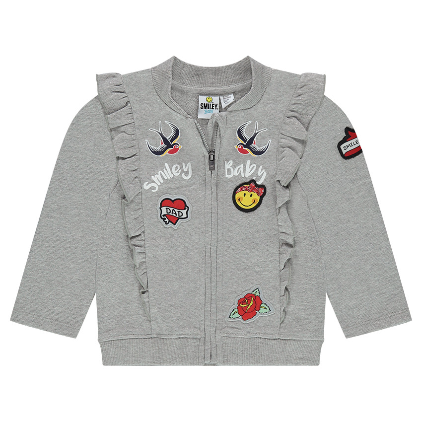 Chaqueta de felpa con volantes y parches ©Smiley 