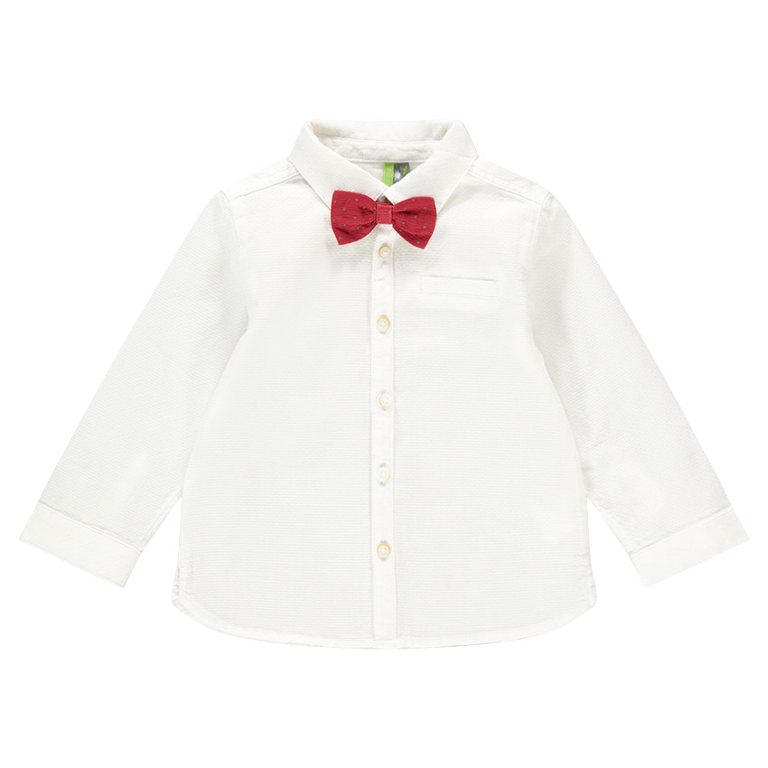 Camisa de manga larga de algodón de fantasía con lazo desmontable 