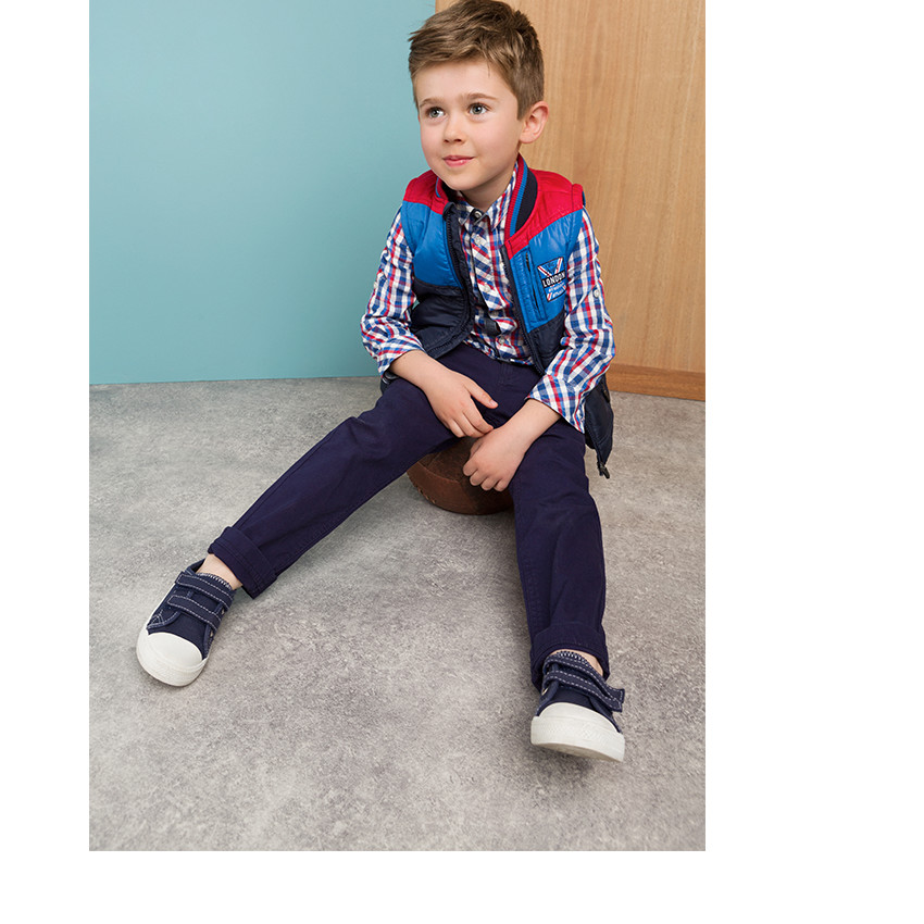 Camisa de manga larga de cuadros con 2 bolsillos 