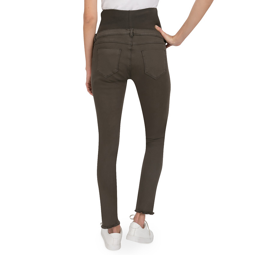 Pantalón premamá de sarga con corte slim y bolsillos 