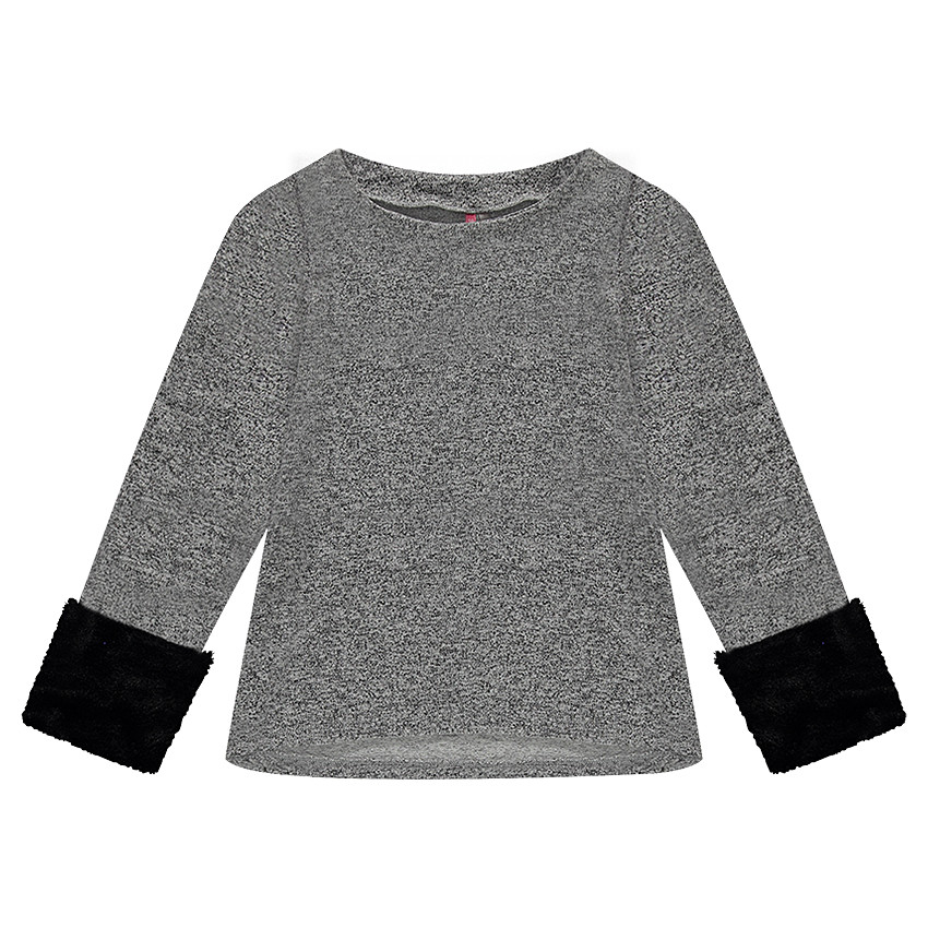 Júnior - Sudadera de muletón asargado con apliques de pelo falso 