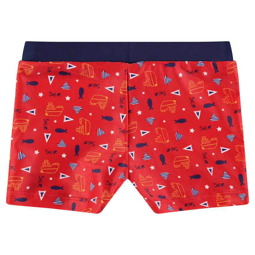 Bóxer de baño con estampado de barcos y peces all over 