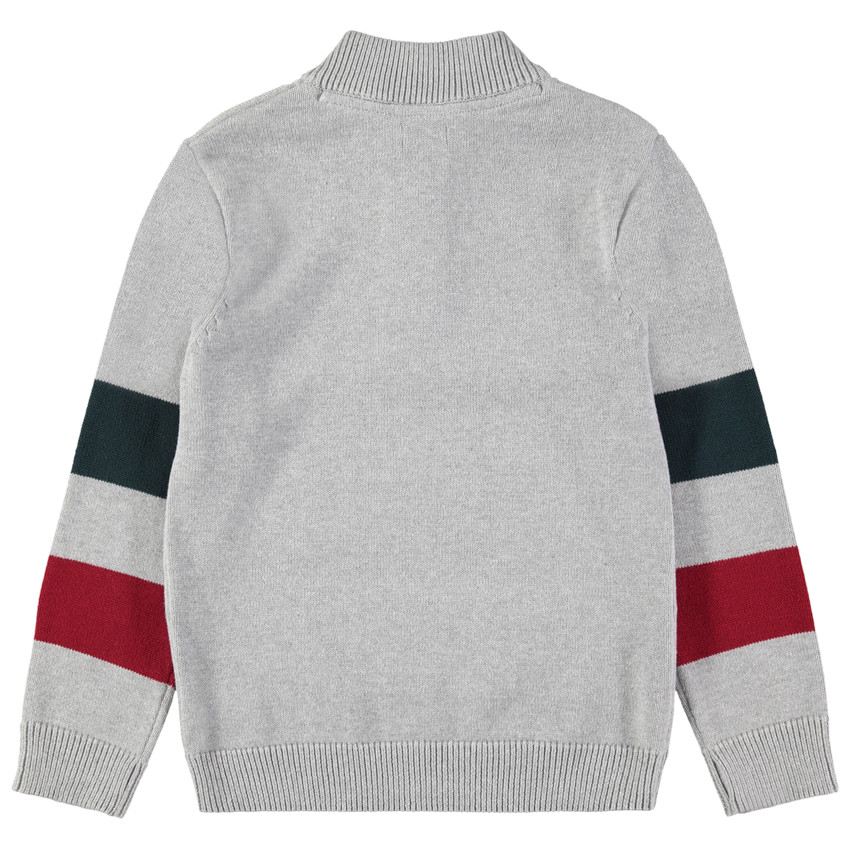 Júnior - Jersey de punto con inscripciones de jacquard y cuello con cremallera 