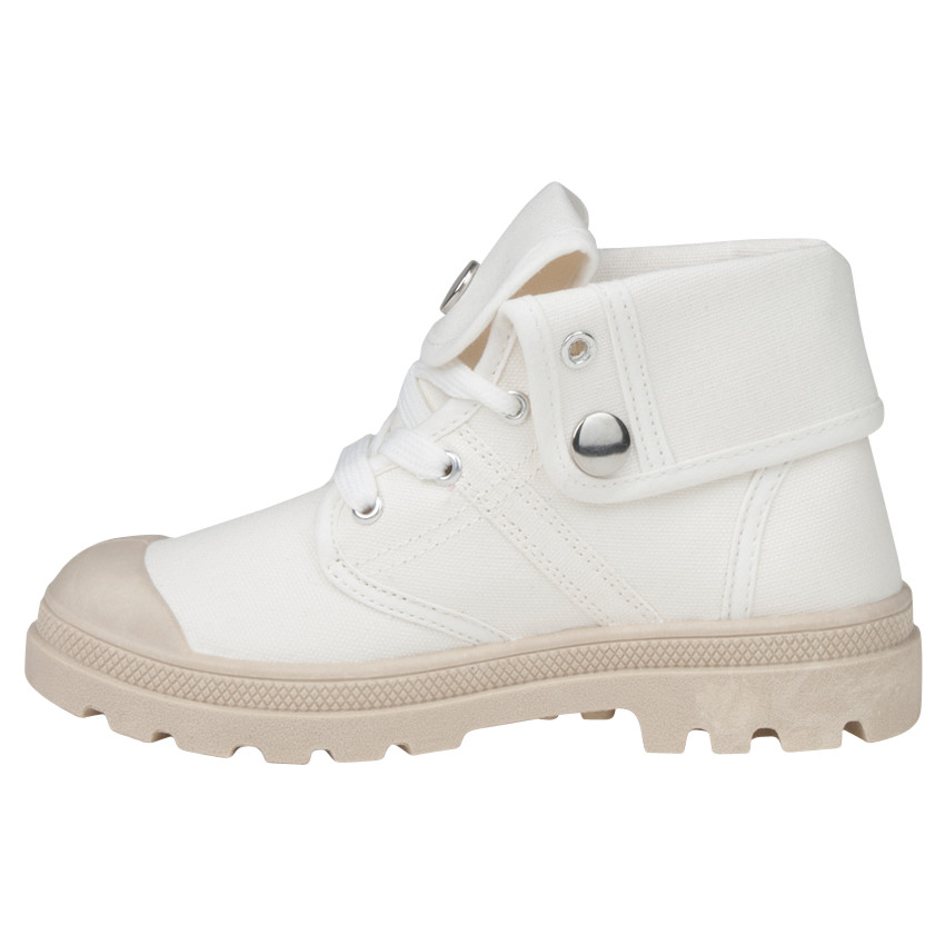 Zapatillas de deporte de caña alta de tela con pliegue a lo largo del cuello 