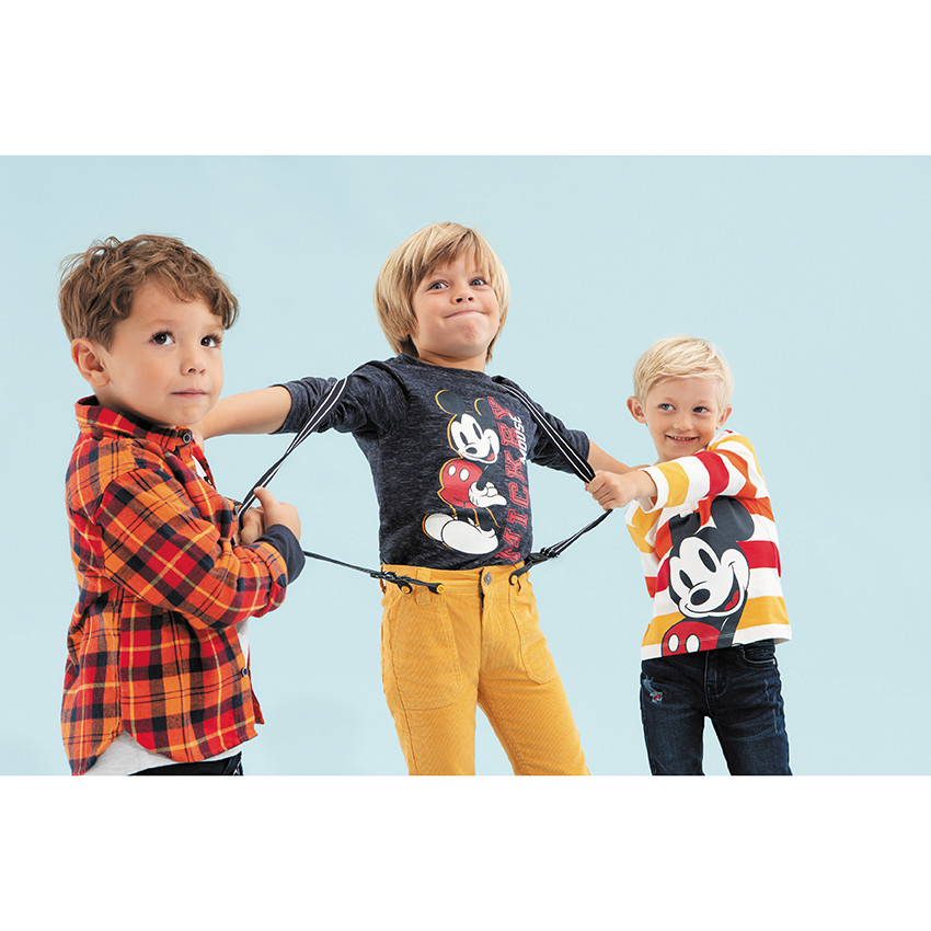 Camiseta de manga larga de punto jaspeado y estampado de Mickey Disney 