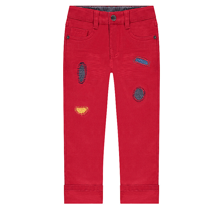 Pantalón rojo con rotos de fantasía 