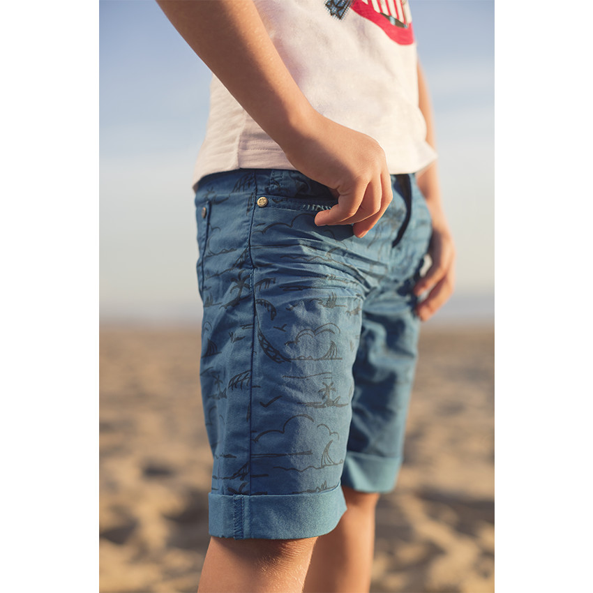 Bermudas de sarga con estampado all-over. 