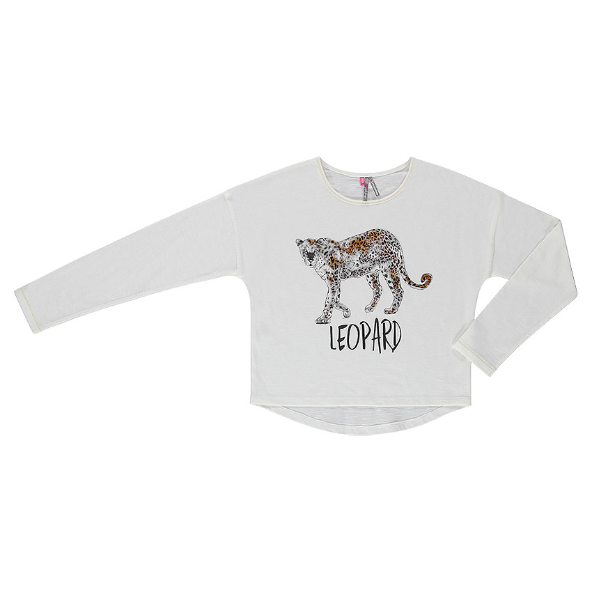 Junior - Camiseta de manga larga cuadrada con estampado de leopardo 