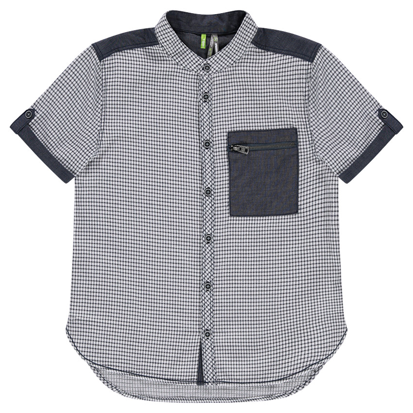 Júnior - Camisa de cuadros all over con detalles de cambray 