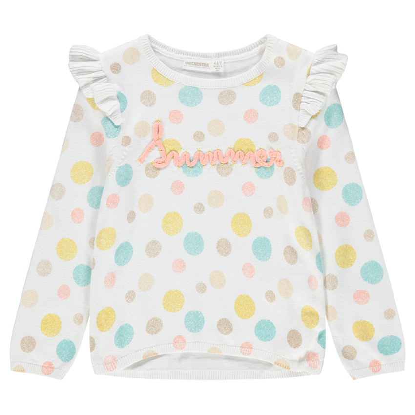 Jersey de punto con lunares de colores y volantes  Additional Jersey de punto con lunares de colores y volantes