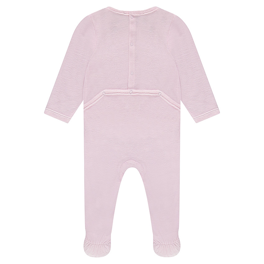 Pijama de terciopelo con nube y corazones estampados 