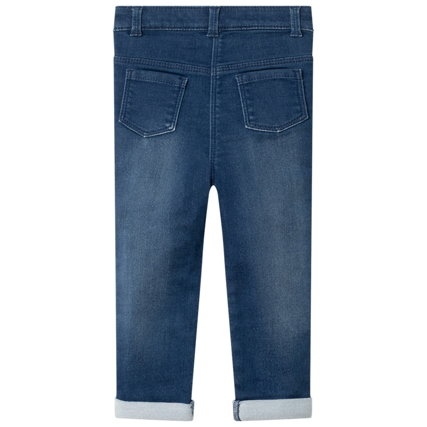 Jean effet used à chats brodés et poches 