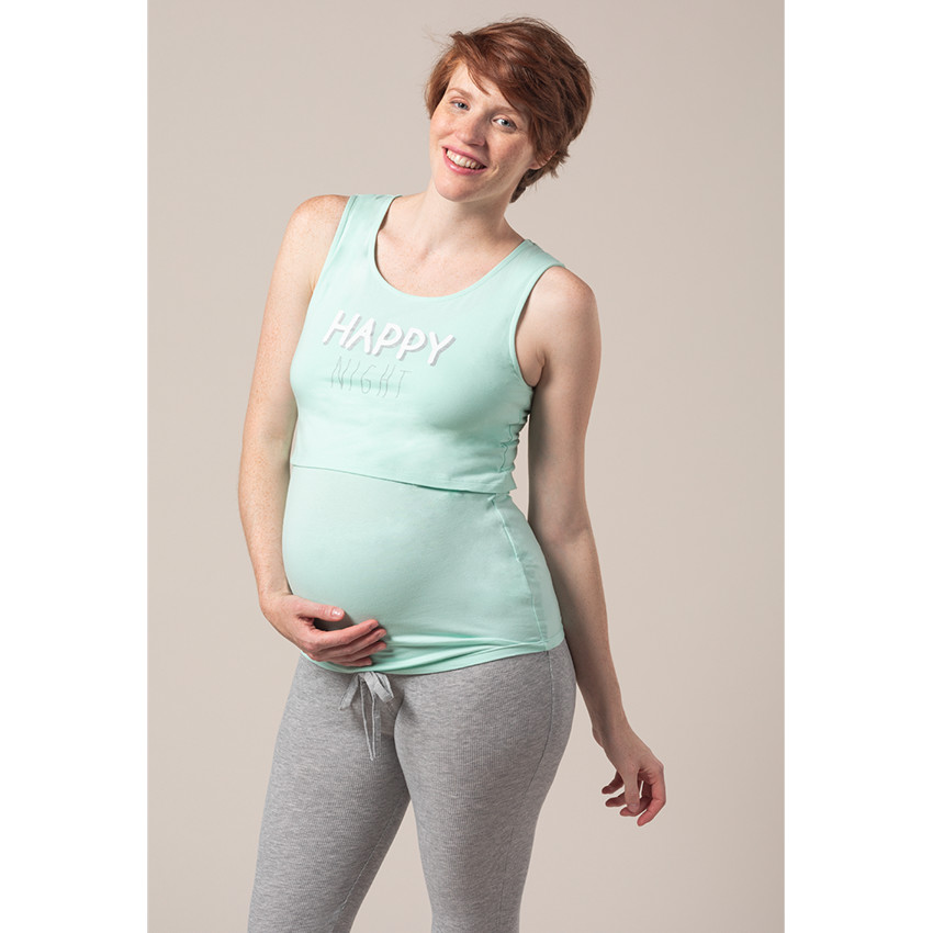 Parte superior del pijama de premamá y lactancia con forma de camiseta 