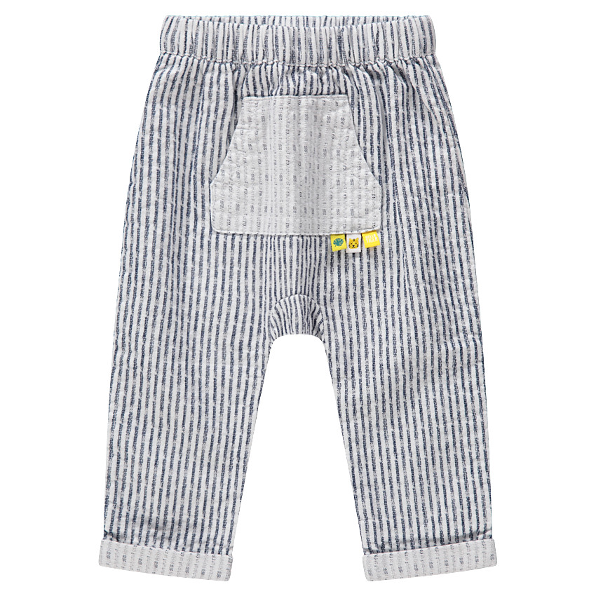 Pantalón de rayas verticales de fantasía y bolsillo de canguro 