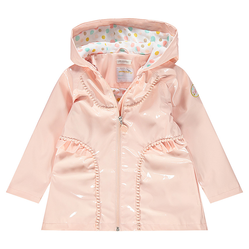 Parka con capucha de vinilo con forro de punto con lunares  Additional Parka con capucha de vinilo con forro de punto con lunares