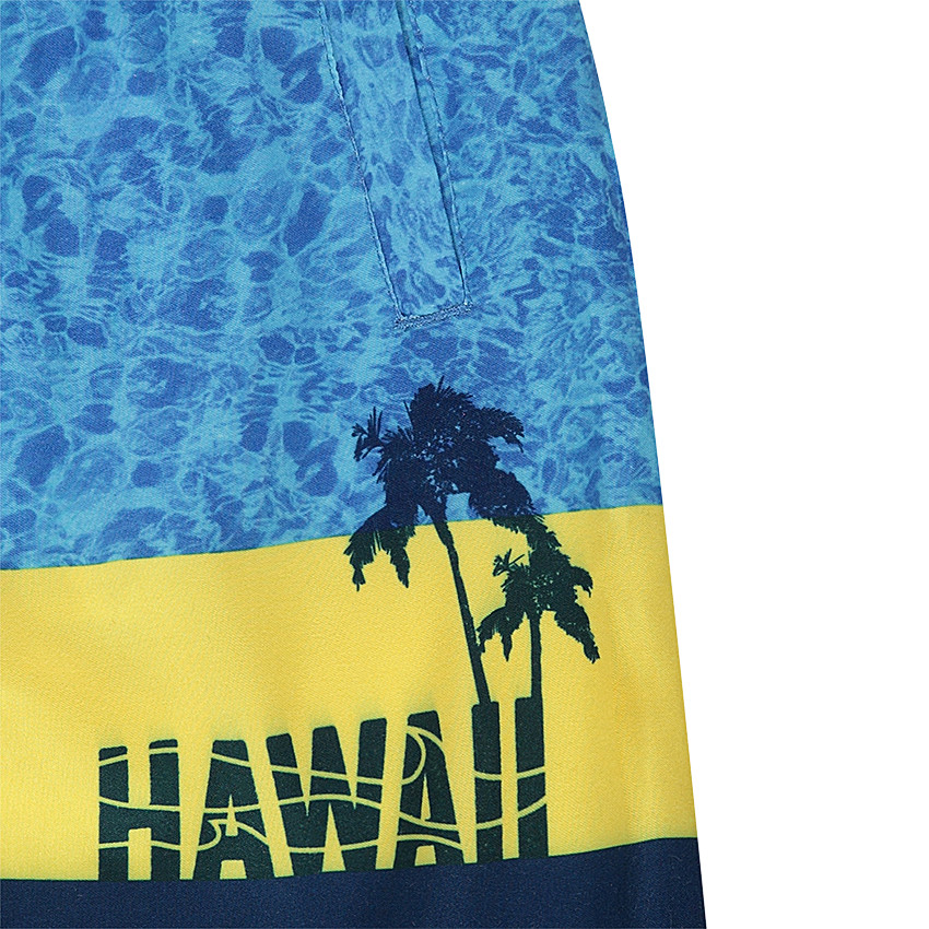 Júnior - Bermudas de baño con bandas que contrastan y estampado de piscina 