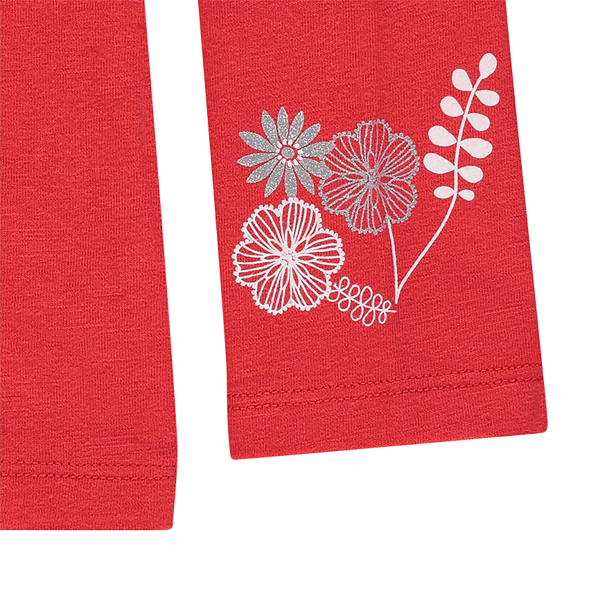 Camiseta de punto de manga larga con volante y estampados plateados 