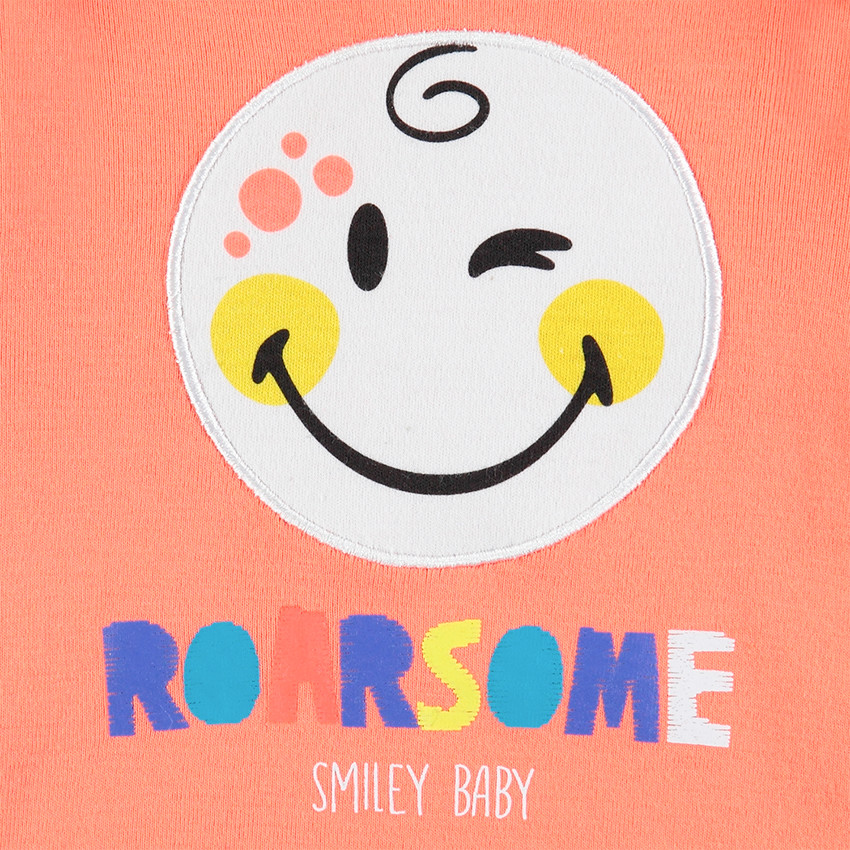 Pijama de punto con estampado de ©Smiley y aplicaciones de relieve 