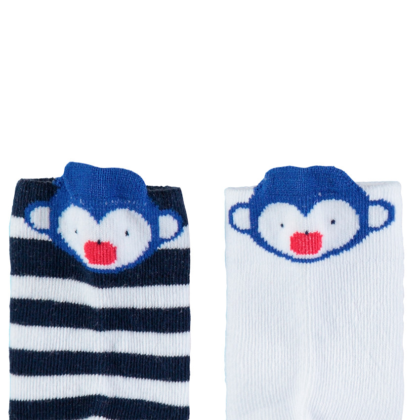 Juego de 2 pares de calcetines variados con motivo de mono de jácquard  Additional Juego de 2 pares de calcetines variados con motivo de mono de jácquard