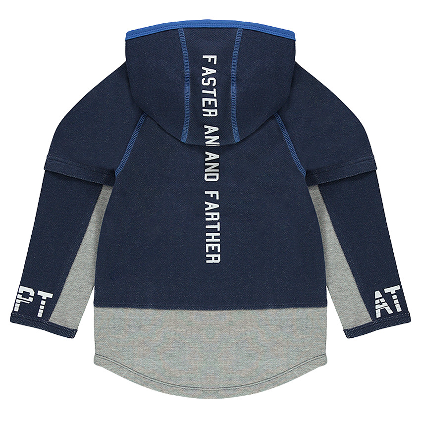 Sudadera de felpa con capucha, estampado de estilo deportivo y bolsillos con cremallera 