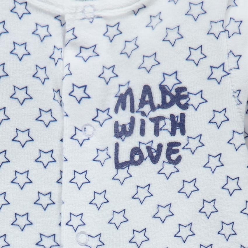 Mono de dormir de terciopelo con estampado fantasía all-over 