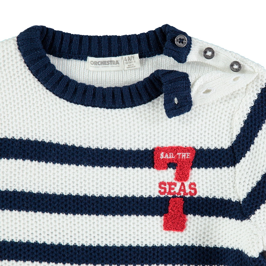Jersey de punto de estilo marinera con número de rizo 