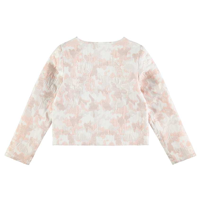 Chaqueta de estilo americana con estampado militar brillante de jacquard 