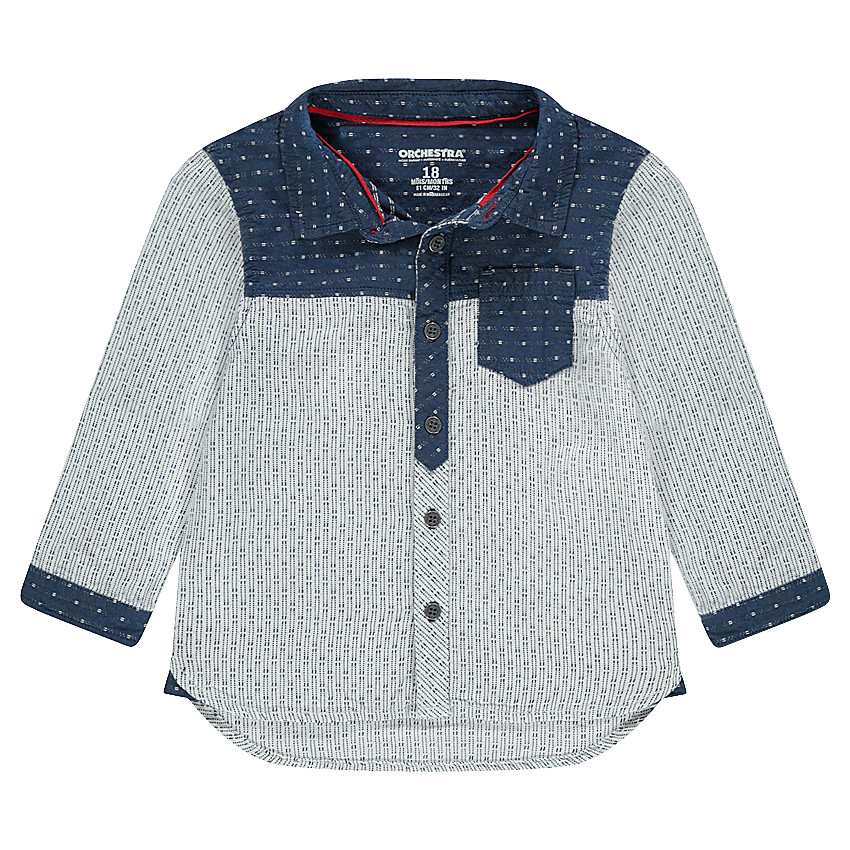 Camisa de manga larga con dibujo de jacquard 