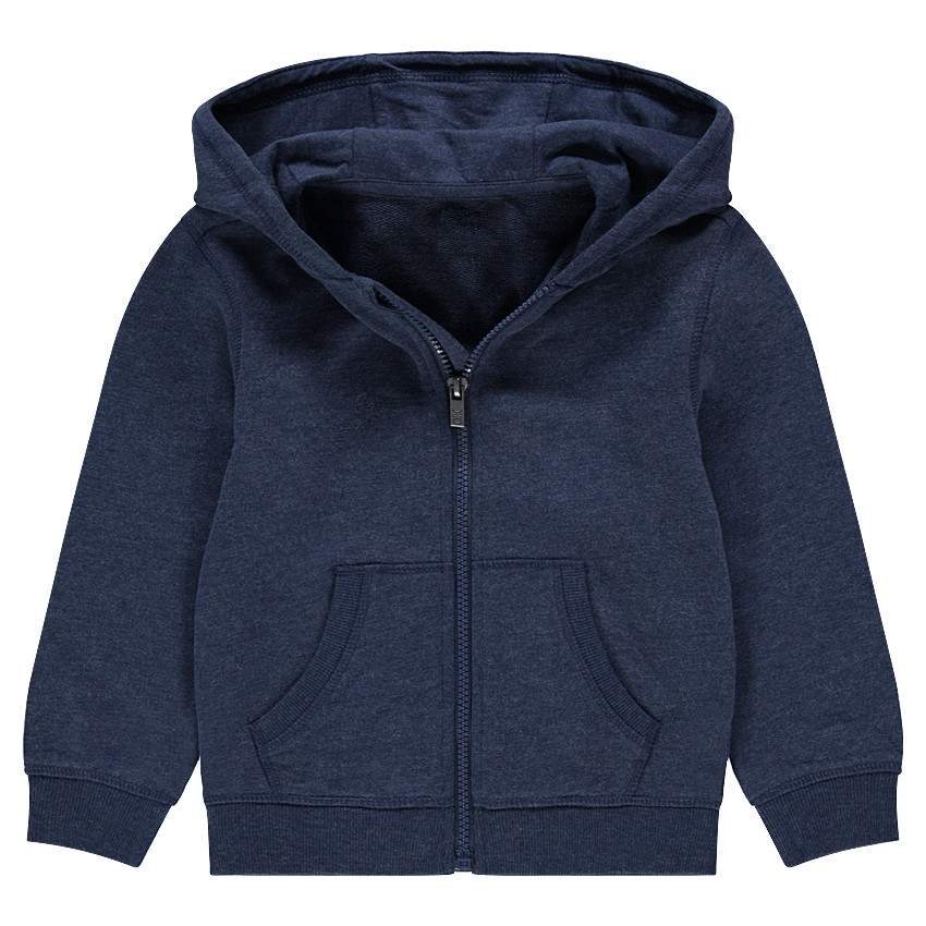 Chaqueta con capucha de felpa lisa 