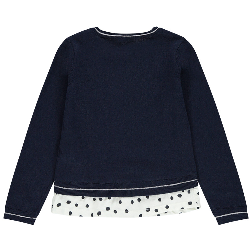 Jersey de punto efecto 2 en 1 con nudos bordados y lunares    Additional Jersey de punto efecto 2 en 1 con nudos bordados y lunares