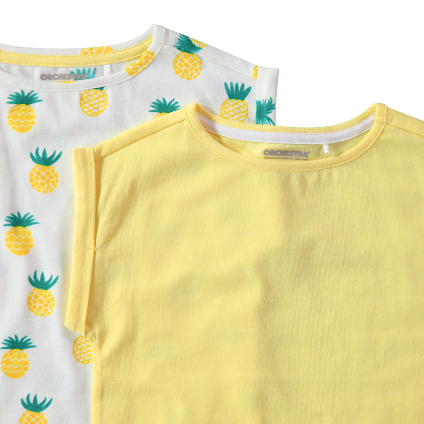 Juego de 2 camisetas de algodón liso/estampado all over  Additional Juego de 2 camisetas de algodón liso/estampado all over